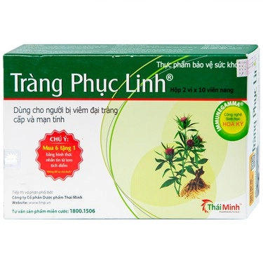 Dùng cho người bị viêm đại tràng cấp và mạn tính Tràng Phục Linh Thái Minh hộp 2 vỉ x 10 viên