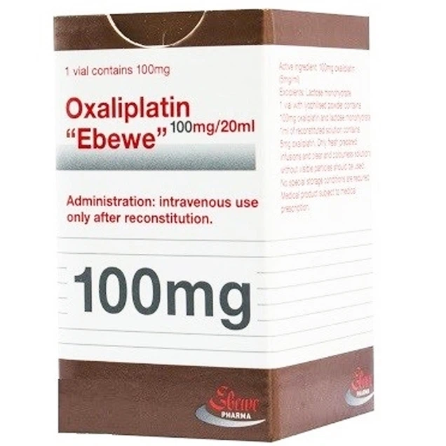 Điều trị bổ trợ ung thư đại tràng, ung thư đại - trực tràng di căn Oxaliplatin "Ebewe" 100mg/20ml