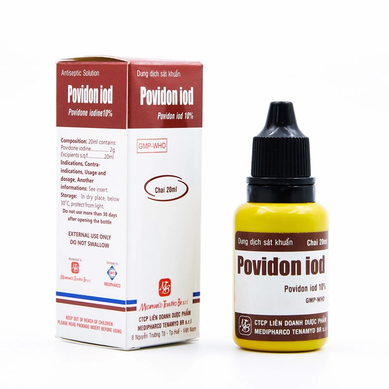 Dung dịch sát khuẩn, khử khuẩn Povidon Iod Medipharco hộp 1 chai x 20 ml