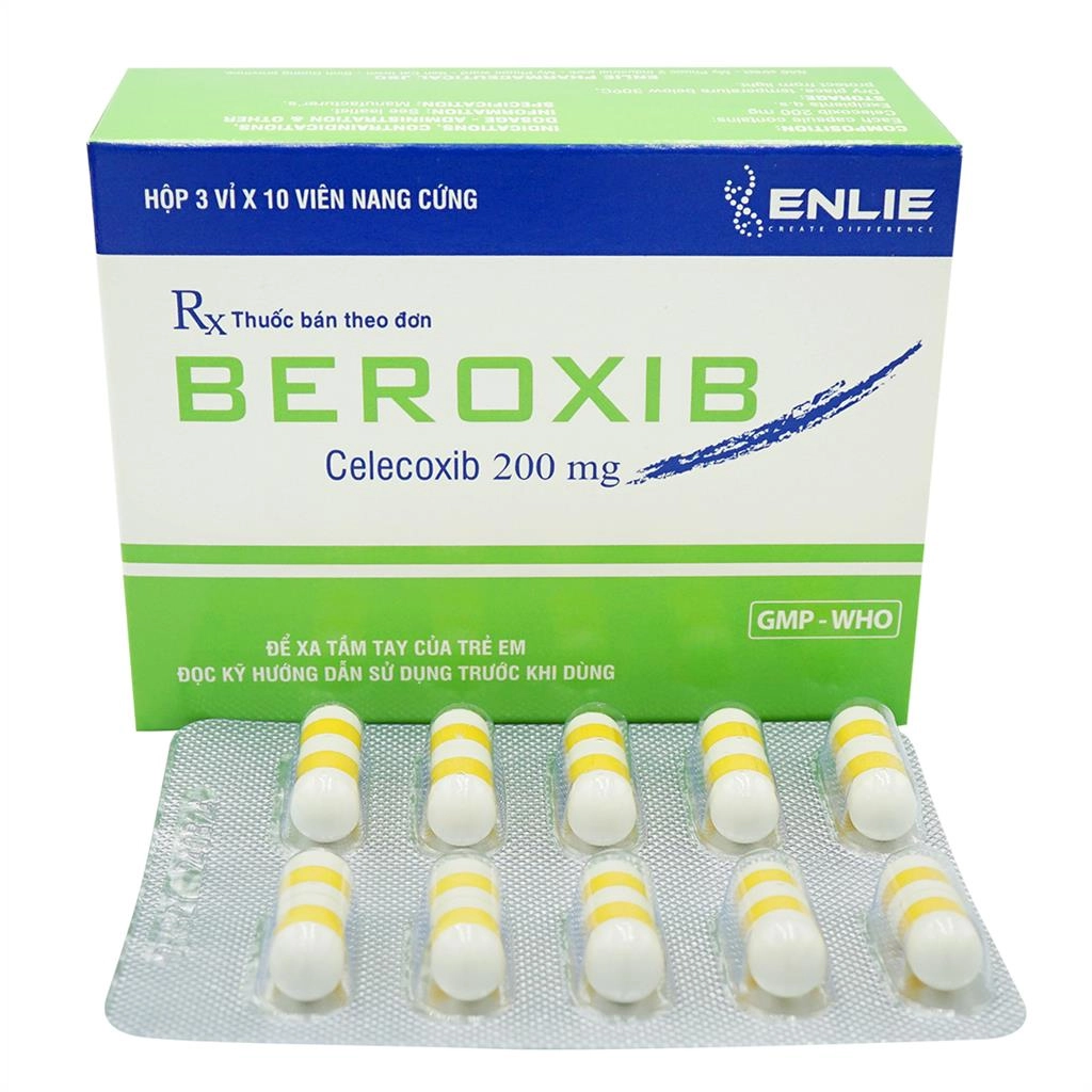 Thuốc kháng viêm Beroxib hộp 3 vỉ x 10 viên nang cứng