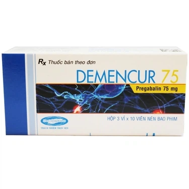 Thuốc điều trị đau thần kinh, động kinh Demencur 75mg SaviPharm hộp 3 vỉ x 10 viên