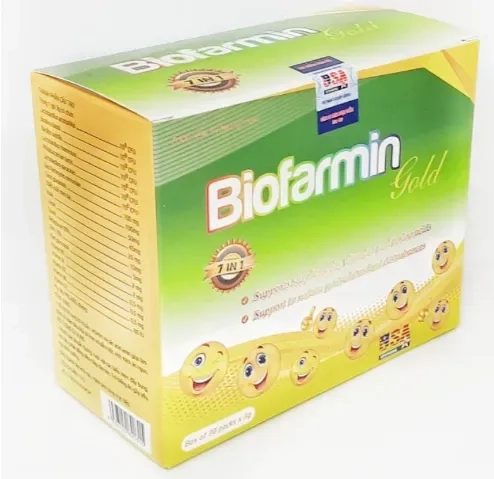 Cốm bổ sung men vi sinh, acid amin cho trẻ Biofarmin Gold hộp 30 gói x 3g