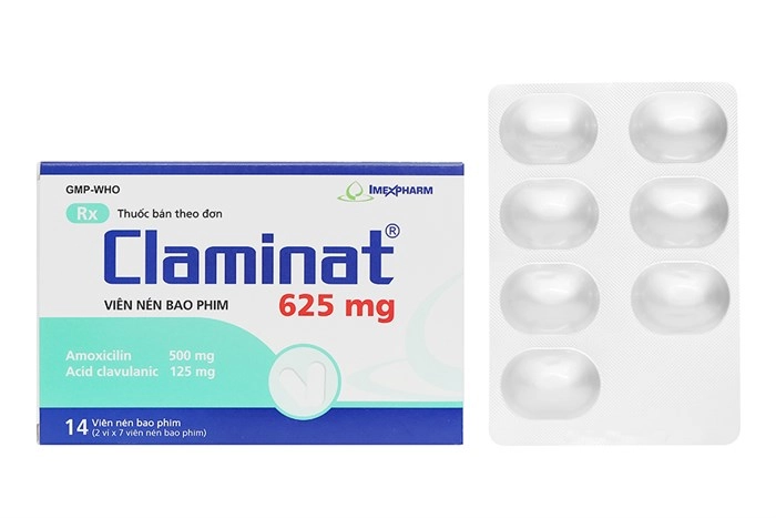Thuốc kháng sinh Claminat 625mg hộp 14 viên
