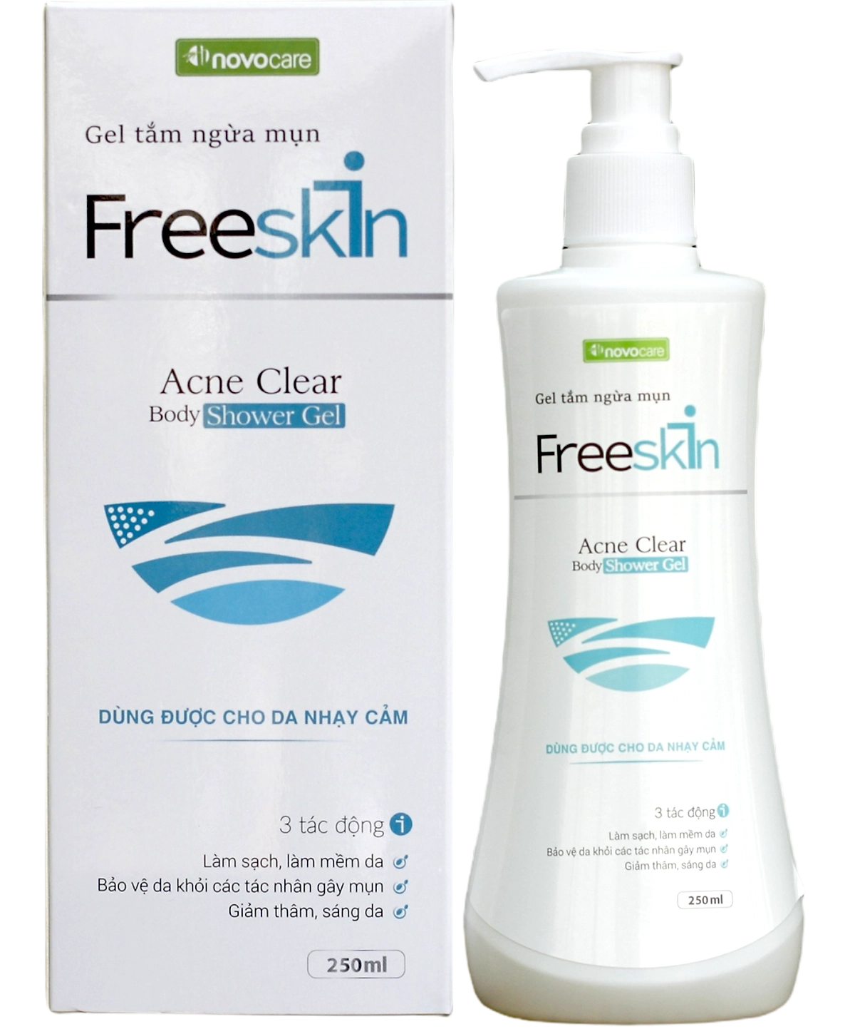 Gel tắm ngừa mụn Freeskin Acne Clear Body Shower Gel hộp 1 chai 250ml
