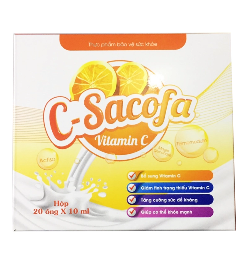 Hỗ trợ tăng cường sức đề khàng, giúp cơ thể khỏe mạnh C-Sacofa hộp 20 ống x 10ml