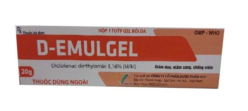 Thuốc bôi da giảm đau chống viêm D-emulgel hộp 1 tuýp 20g