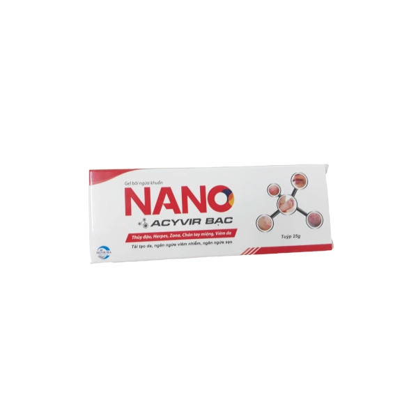 Gel bôi ngừa khuẩn Nano Acyvir Bạc hộp 1 tuýp 25g