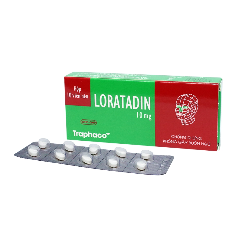 Thuốc chống dị ứng LORATADIN 10mg (Traphaco) hộp 10 viên 