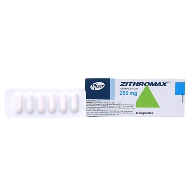 Thuốc kháng sinh Zithromax 250mg hộp 1 vỉ x 6 viên