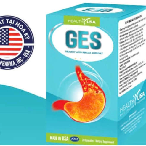 Giảm acid dịch vị, giảm ợ nóng, ợ chua, ăn không tiêu GES Healthy USA hộp 01 chai 30 viên