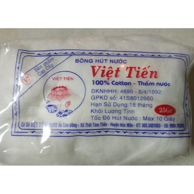 Bông y tế Việt Tiến gói 25g