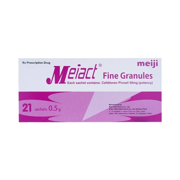 Thuốc kháng sinh Meiact 50mg hộp 21 gói x 0,5g