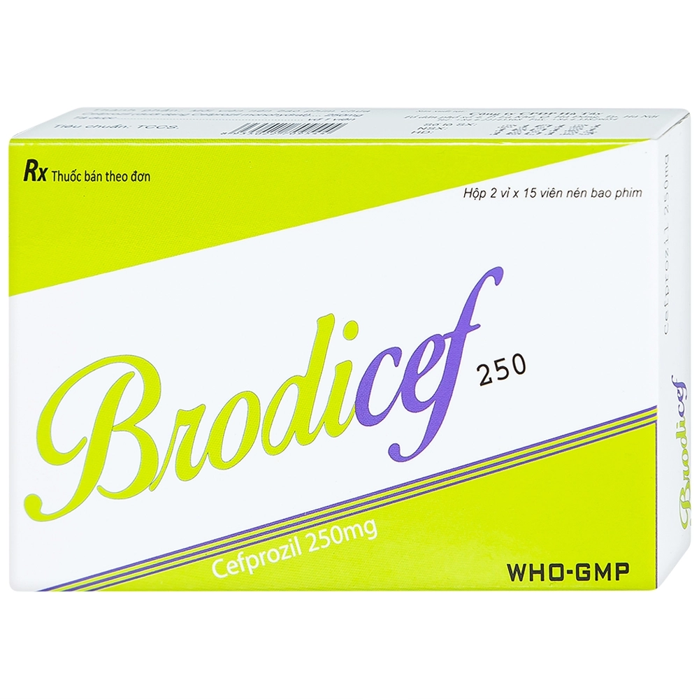 Thuốc kháng sinh Brodicef 250 hộp 30 viên (2 vỉ x 15 viên)