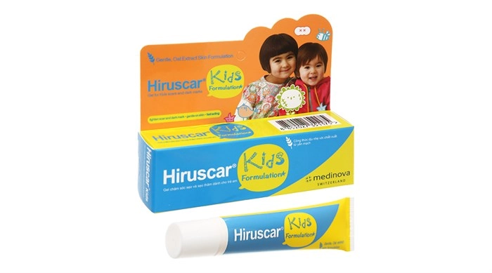 Gel chăm sóc sẹo và sẹo thâm cho trẻ em Hiruscar Kids hộp 1 tuýp 10g