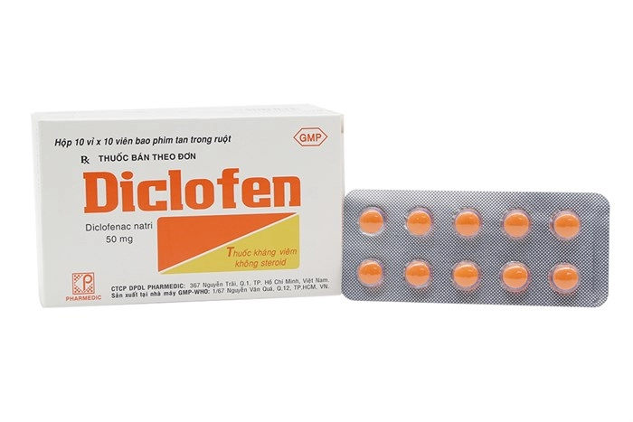 Thuốc giảm đau, kháng viêm Diclofen 50mg (Pharmedic) hộp 10 vỉ x 10 viên