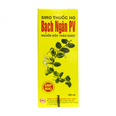 Siro điều trị ho Bạch ngân PV hộp 1 chai 100ml