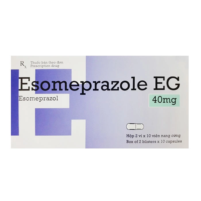 Thuốc điều trị đau dạ dày Esomeprazole EG 40mg hộp 2 vỉ x 10 viên