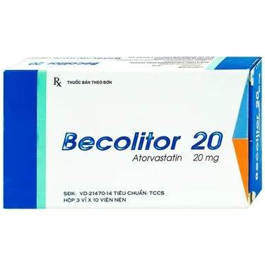 Thuốc trị mỡ máu Becolitor 20mg Meyer hộp 3 vỉ x 10 viên
