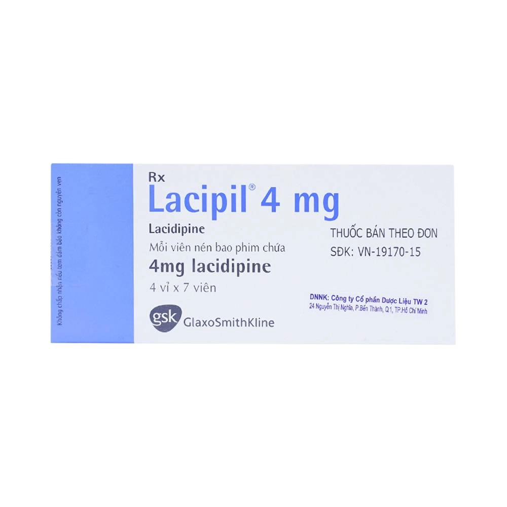 Thuốc điều trị tăng huyết áp Lacipil 4 hộp 28 viên