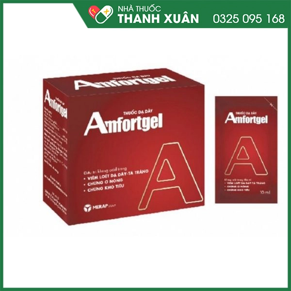 Thuốc phòng và điều trị viêm loét dạ dày, tá tràng Amfortgel hộp 20 gói