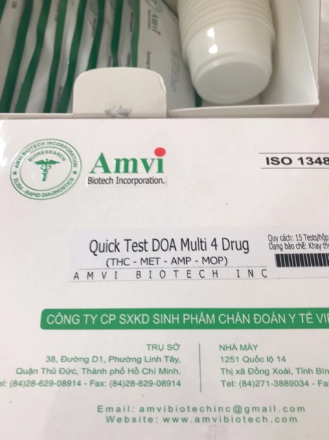Que thử ma túy Quick Test DOA Multi 4 Drug (Amvi) hộp 15 bộ