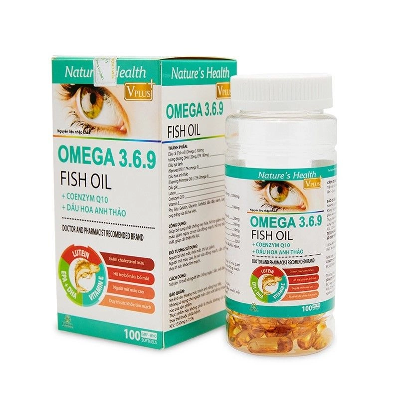 Viên uống Omega 3-6-9 Vplus+ Nature's Health hộp 1 lọ 100 viên