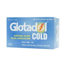 Thuốc hỗ trợ giảm đau, hạ sốt Glotadol Cold hộp 10 vỉ x 10 viên