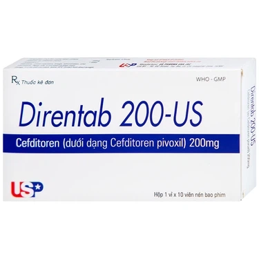 Thuốc điều trị nhiễm khuẩn Direntab 200-US hộp 1 vỉ x 10 viên