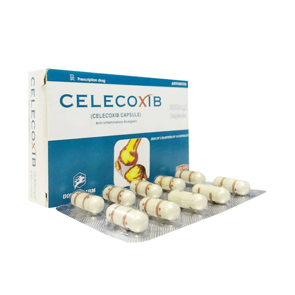 Thuốc giảm đau, kháng viêm Celecoxib 200mg DONAIPHARM hộp 2 vỉ x 10 viên