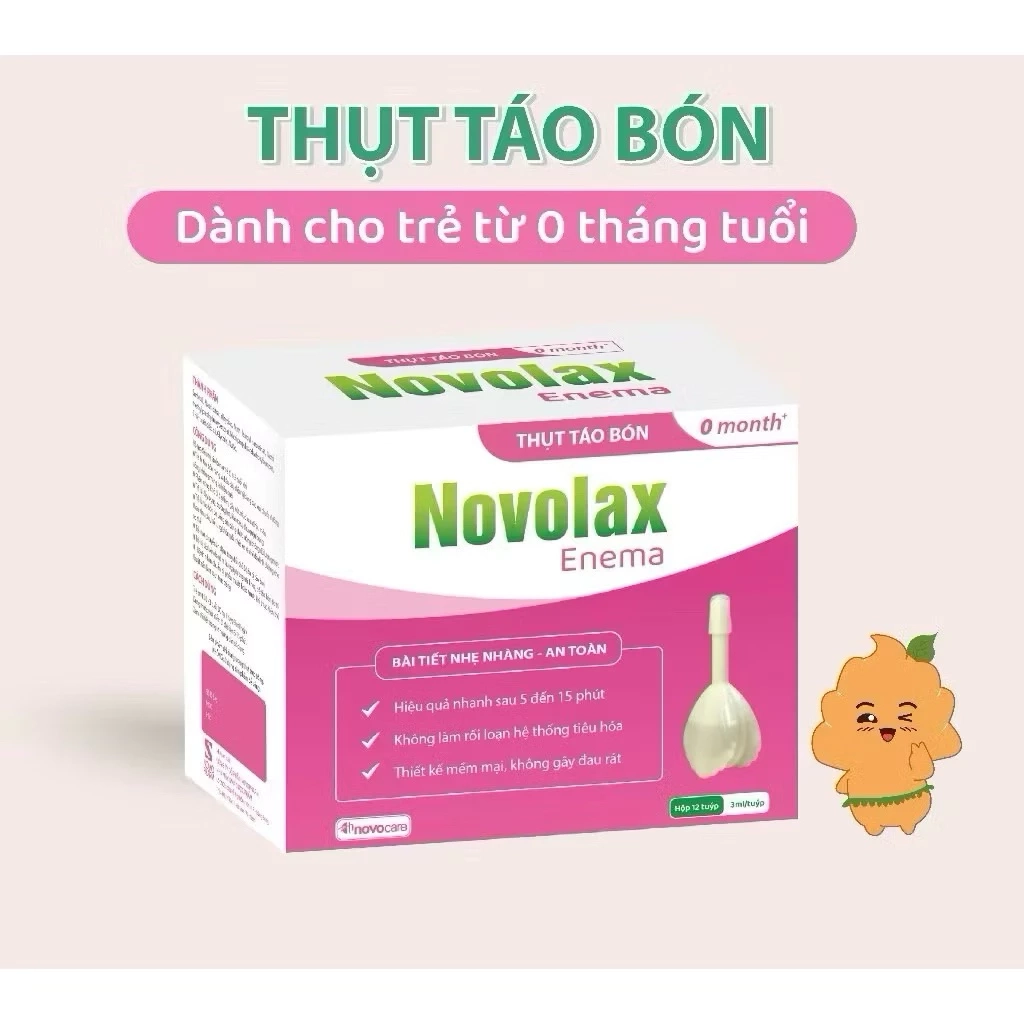 Thụt táo bón cho trẻ em từ 0 tháng tuổi Novolax Enema hộp 12 tuýp x 3ml