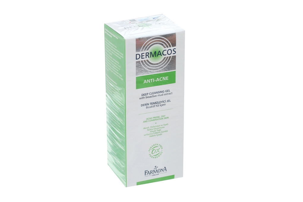 Sữa rửa mặt sạch sâu, ngừa mụn Dermacos Anti - Acne Deep Cleansing Gel hộp 1 tuýp 150ml