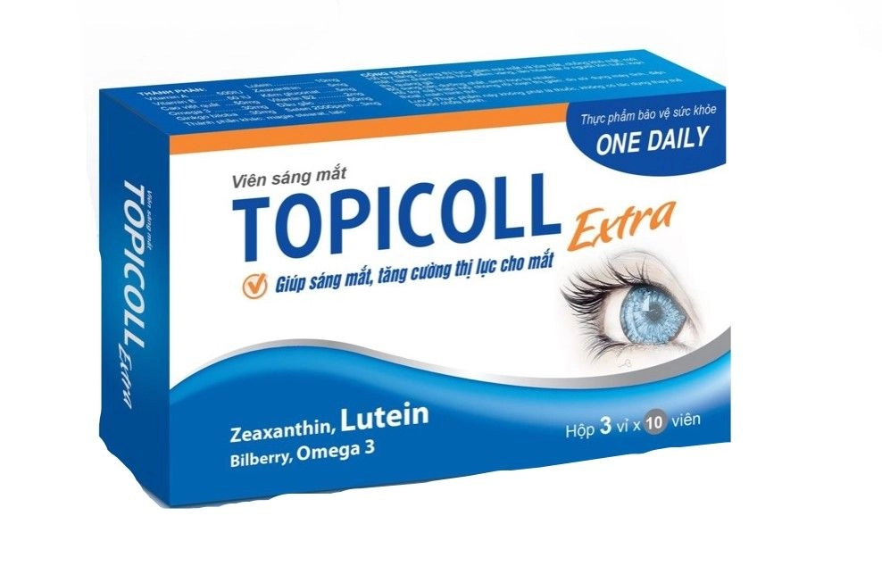 Viên uống hỗ trợ tăng cường thị lực TOPICOLL Extra hộp 3 vỉ x 10 viên