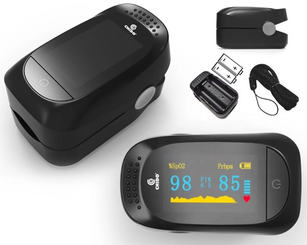 Máy đo nồng độ oxy máu SpO2 và nhịp tim Finger Tip Pulse Oximeter Chido C101A2 hộp 1 cái
