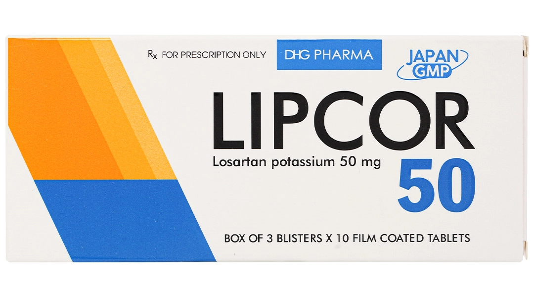 Thuốc điều trị tăng huyết áp Lipcor 50 hộp 3 vỉ x 10 viên nén bao phim