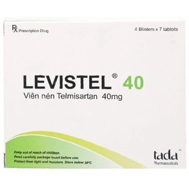 Thuốc trị tăng huyết áp Levistel 40 Tada Pharma hộp 4 vỉ x 7 viên