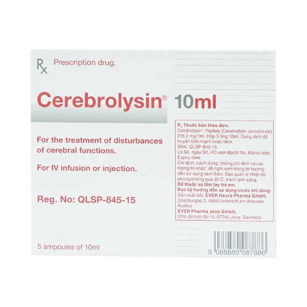 Thuốc trị sa sút trí tuệ Cerebrolysin 10ml hộp 1 vỉ x 5 ống