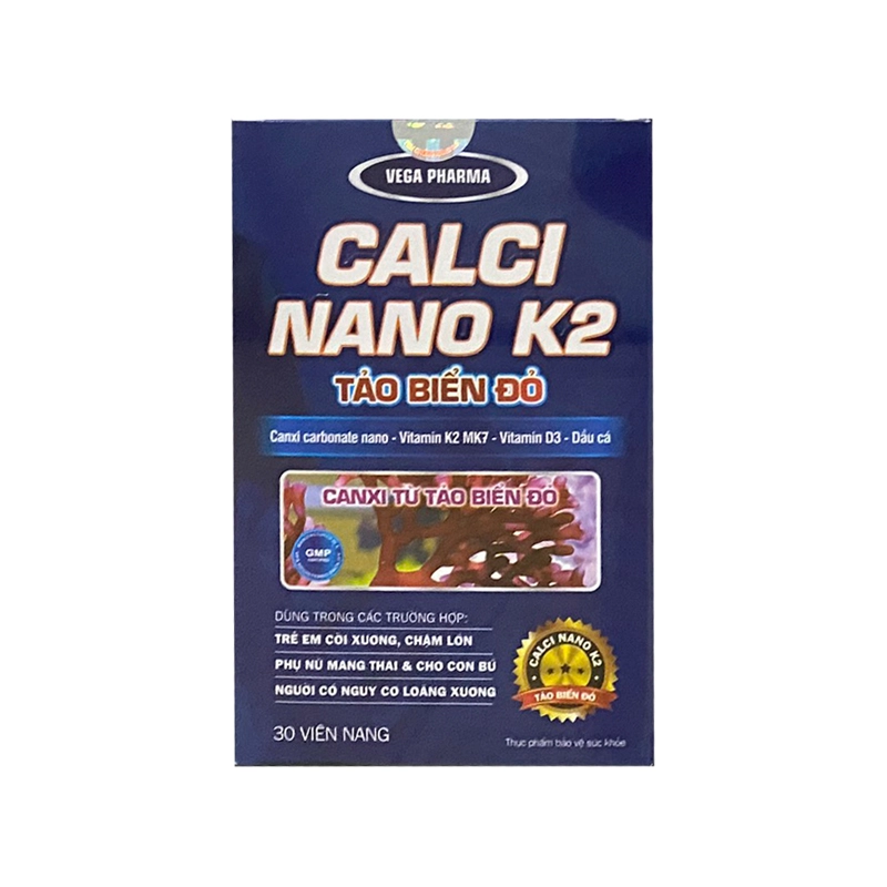 Viên uống bổ sung Canxi Calci Nano K2 hộp 1 lọ 30 viên
