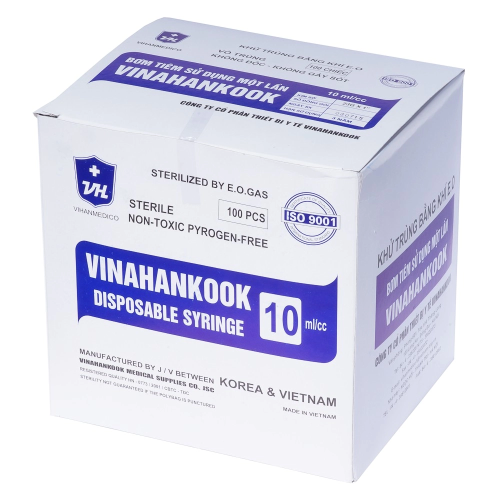 Bơm tiêm sử dụng một lần Vinahankook 10ml hộp 100 cái