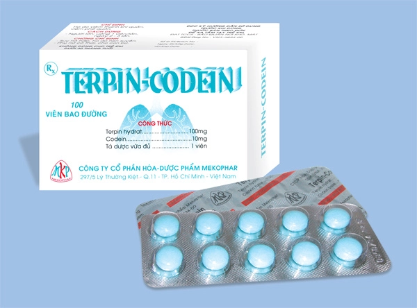 Thuốc ho, long đờm Terpin-Codein (Mekophar) hộp 100 viên bao đường