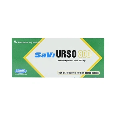 Điều trị xơ gan, sỏi mật Savi Urso 300 hộp 3 vỉ x 10 viên