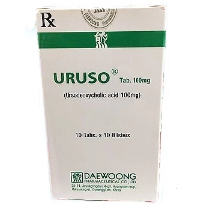 Điều trị sỏi mật Uruso Tab. 100mg Daewoong hộp 10 vỉ x 10 viên