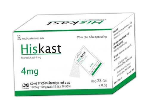 Thuốc cốm trị hen Hiskast hộp 28 gói  x 0.5g