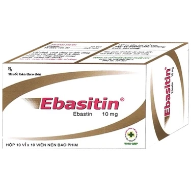 Điều trị viêm mũi dị ứng, mày đay vô căn mạn tính Ebastin OPV hộp 10 vỉ x 10 viên