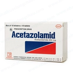 Thuốc hỗ trợ điều trị nhãn áp chống glocom Acetazolamid hộp 100 viên