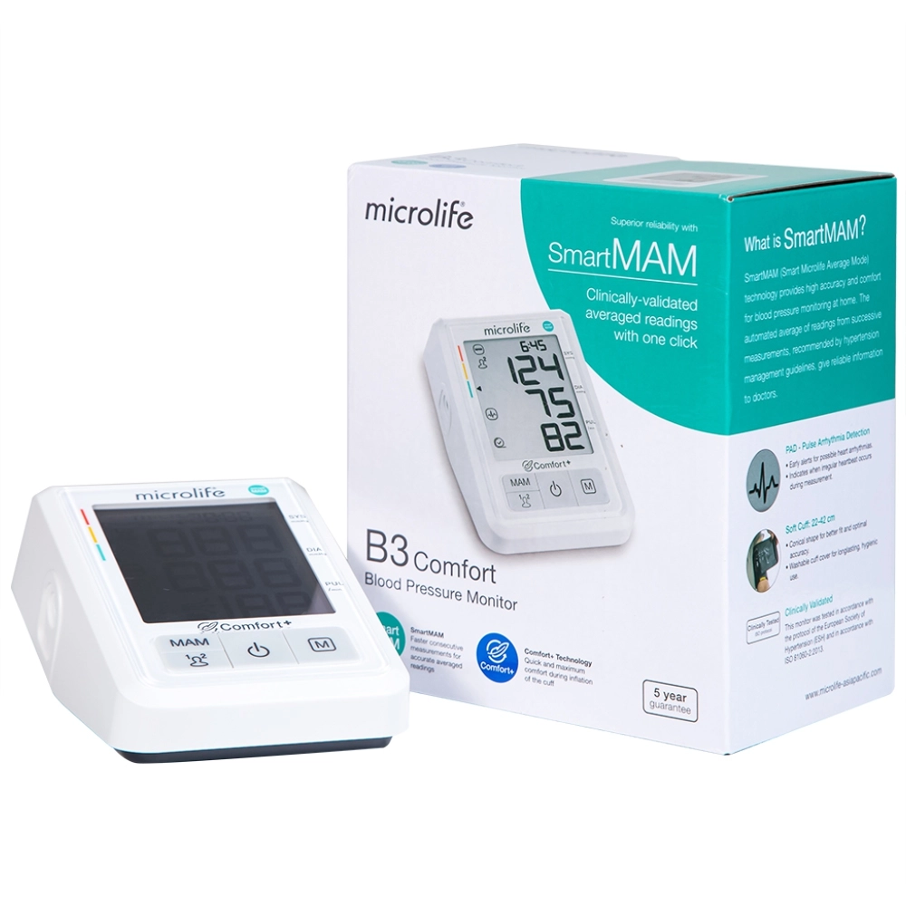 Máy đo huyết áp bắp tay tự động Microlife B3 Comfort hộp 1 cái