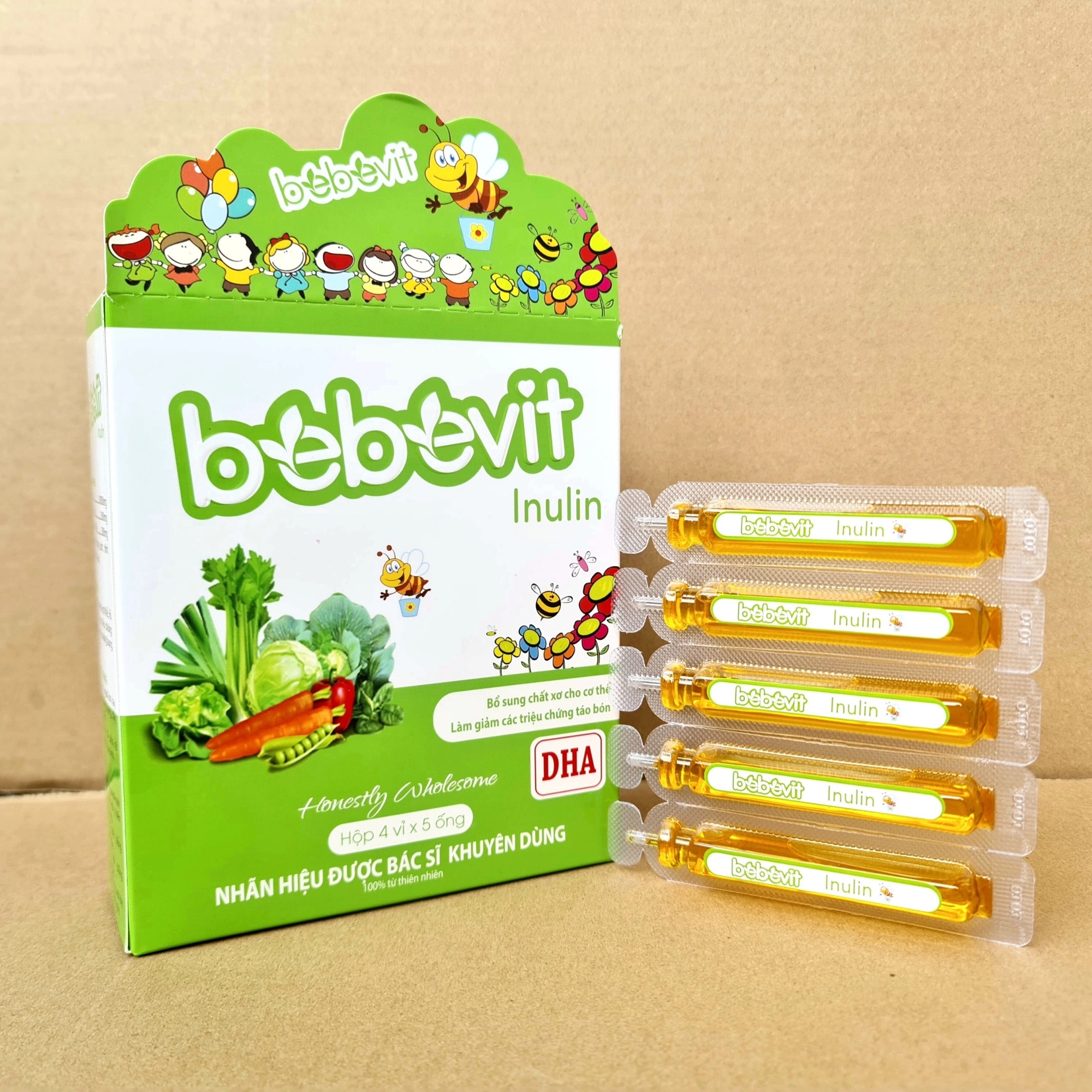 Thực phẩm hỗ trợ Bebevit Inulin hộp 4 vỉ x 5 ống
