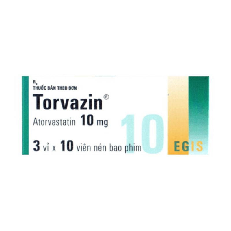 Thuốc trị mỡ máu Torvazin 10mg hộp 30 viên