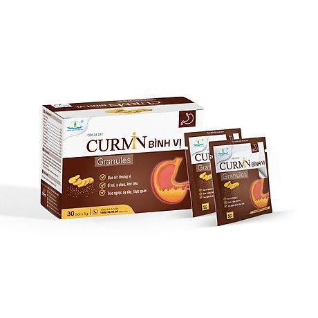 Cốm dạ dày CURMIN NANO Bình Vị Granules hộp 30 gói x 5g