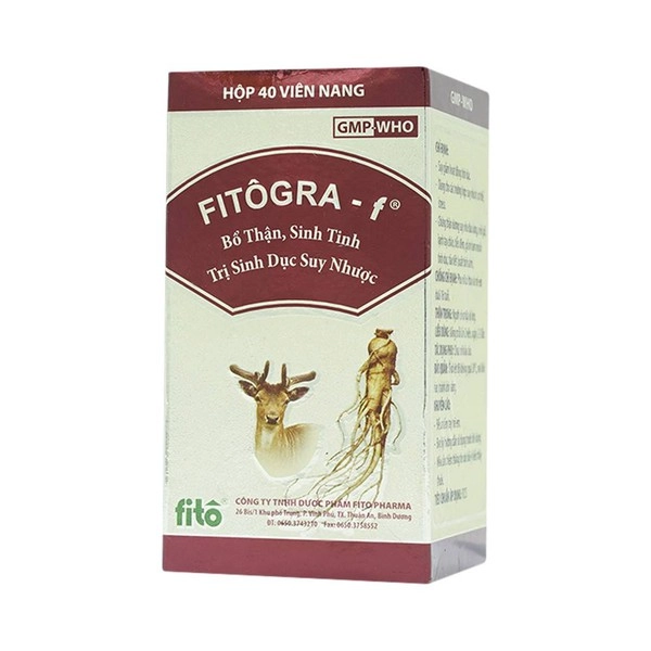Thuốc trị sinh dục suy nhược Fitogra - F hộp 40 viên nang cứng