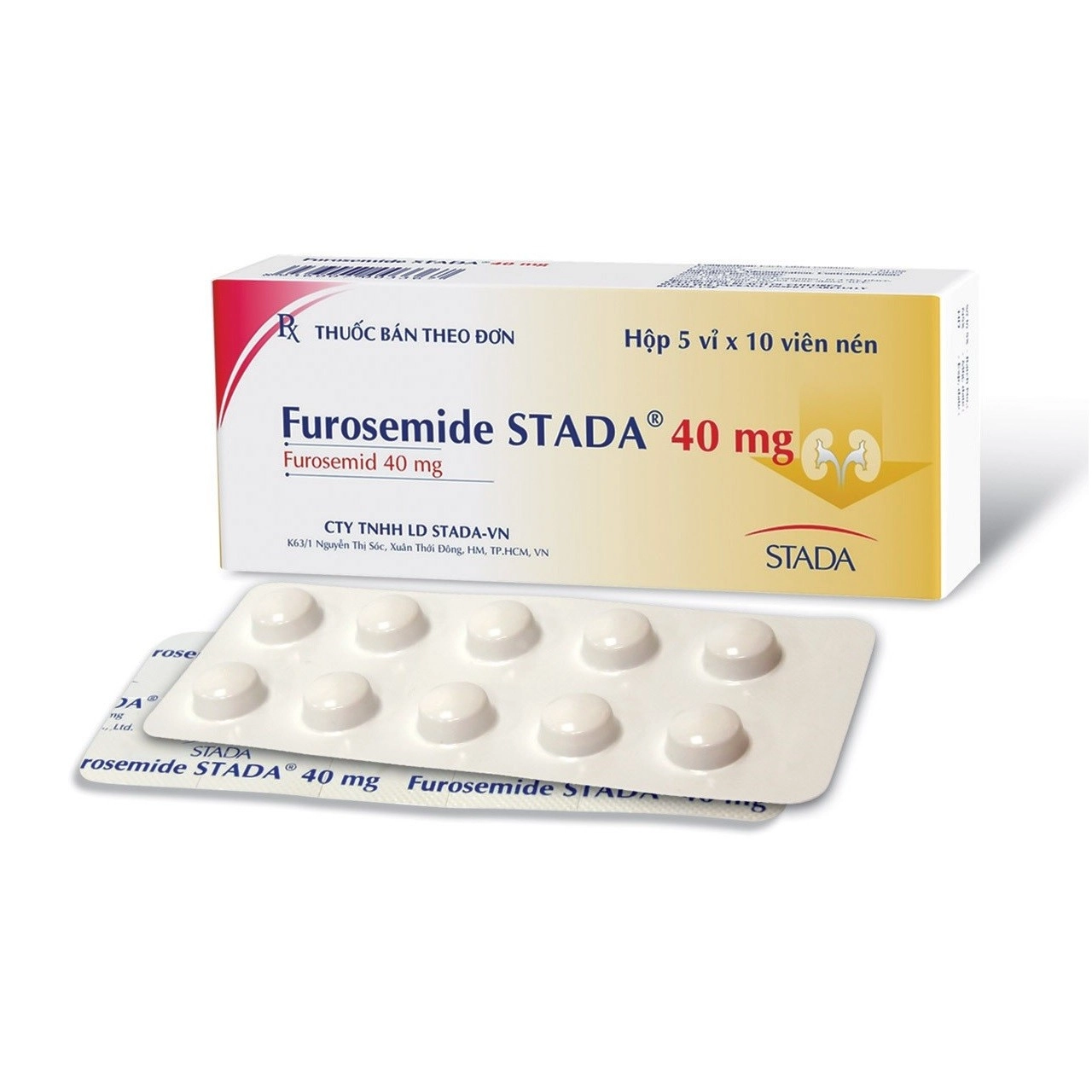 Thuốc lợi tiểu Furosemide STADA 40mg hộp 5 vỉ x 10 viên